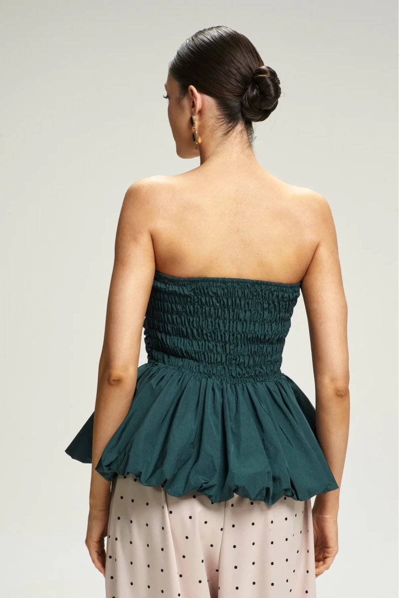 Топ-корсет с баской Pine Green Erist store, цвет: зеленый, НФ-00002962 купить онлайн