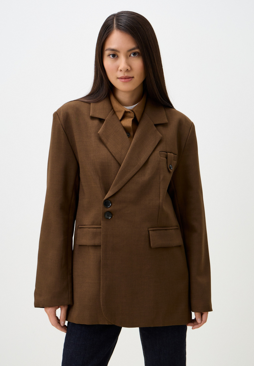 Пиджак со смещенной застежкой