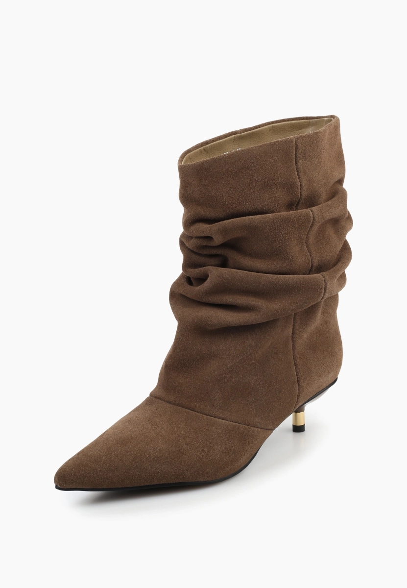 Ботильоны остроносые из натуральной замши SBALO, цвет: бежевый SXL4-1 купить онлайн