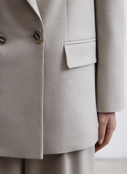 Жакет двубортный ALL WE NEED, цвет: Серо-бежевый, 2604W1204-12 купить онлайн