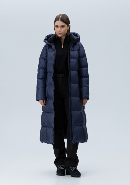 Длинный пуховик LAPLANDIA, цвет: синий, 569 купить онлайн