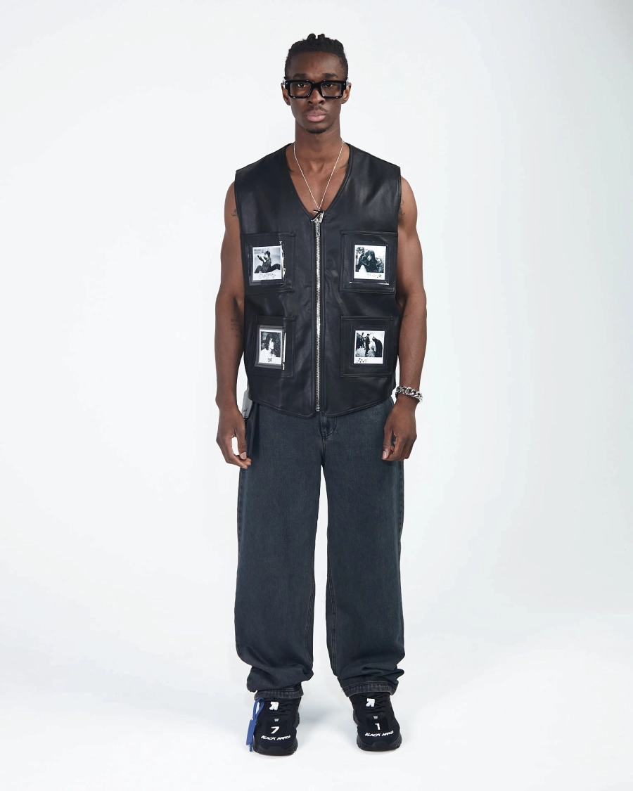 Безрукавка KINO POCKET VEST ECO LEATHER BLACK ASIA ST 71, цвет: Черный, Ast71.kino-pocket-vest-leather купить онлайн