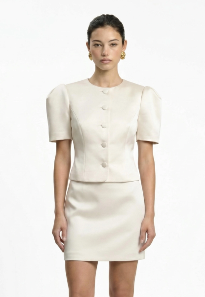 Жакет с объемными рукавами из сатина