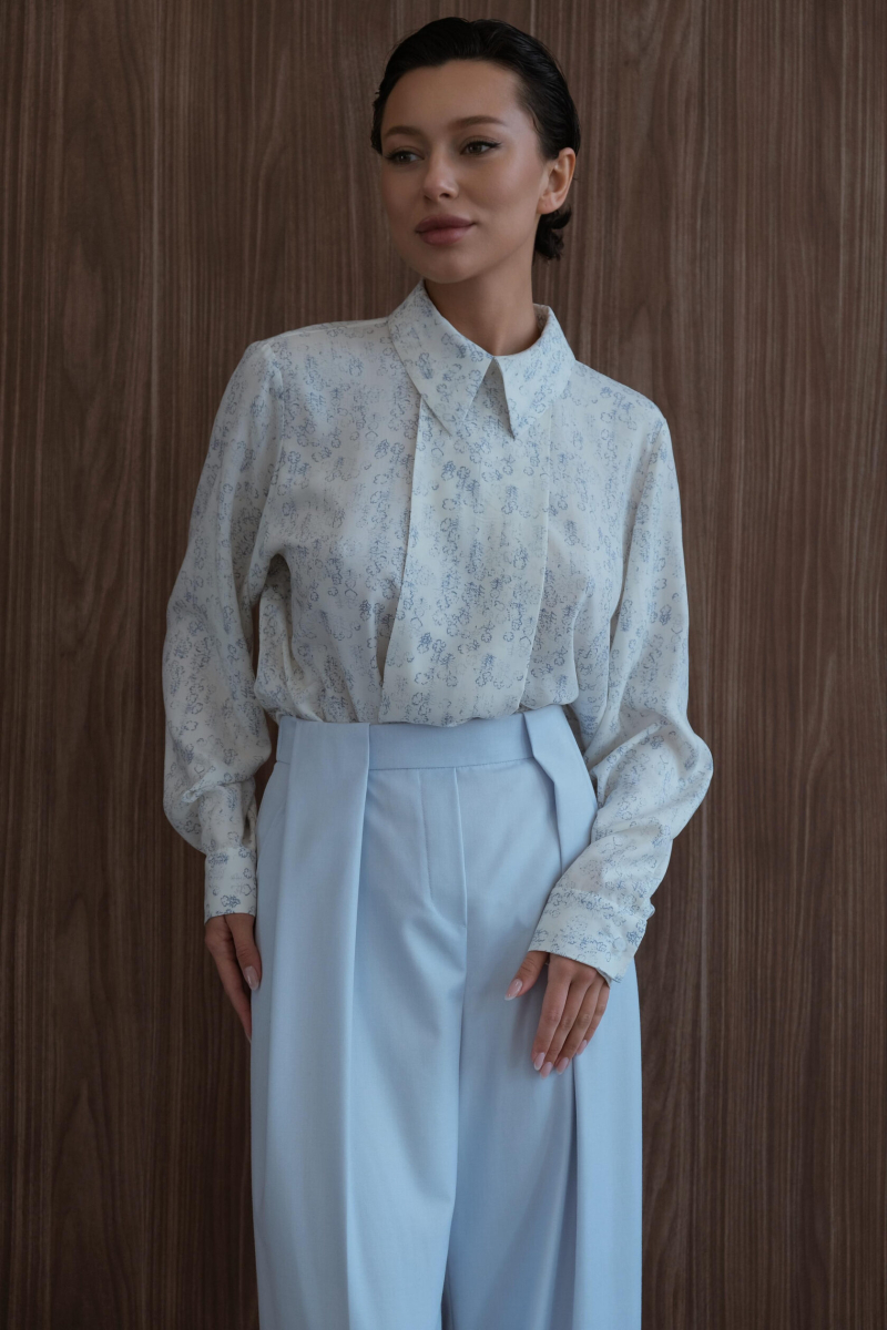 Рубашка со складкой "Чистота" с принтом Мини, цвет: молочный, НФ-00000511 купить онлайн