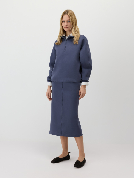 Свитшот с воротником-стойкой Conso, цвет: синий,  купить онлайн