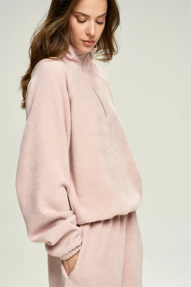 Анорак из плюша с начесом Pink Erist store, цвет: розовый, НФ-00002859 купить онлайн