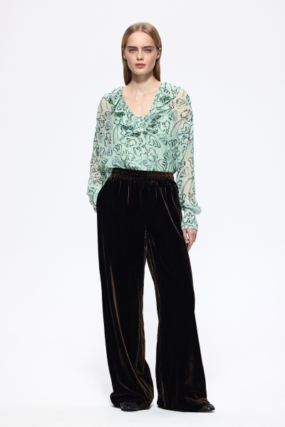 Блузка из шифона с принтом DREAMS BY ALENA AKHMADULLINA, цвет: ментол, 126102050204524/220000 купить онлайн