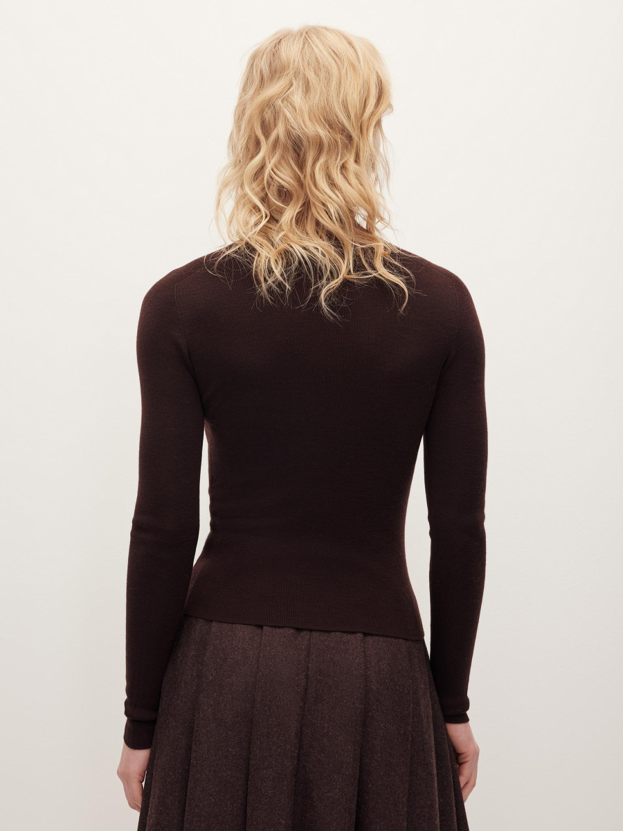 Водолазка из шерсти мериноса Chaika, цвет: коричневый, AW25KN01-45 купить онлайн