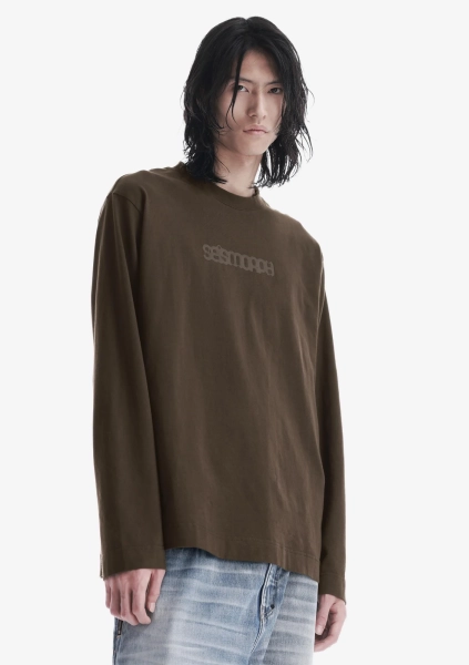 Лонгслив с тональным логотипом KRAKATAU, цвет: коричневый, Tu125-7 купить онлайн