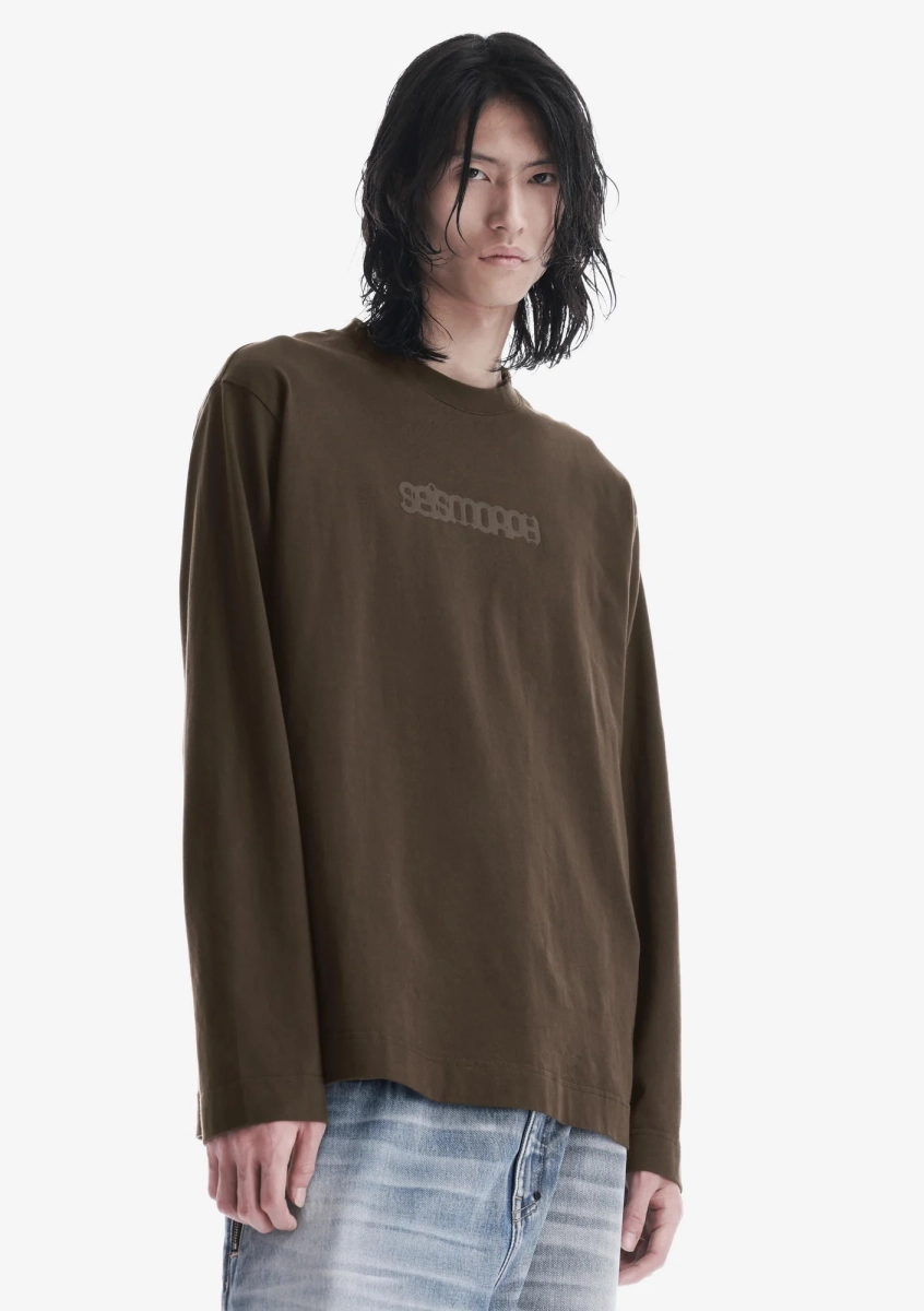 Лонгслив с тональным логотипом KRAKATAU, цвет: коричневый, Tu125-7 купить онлайн