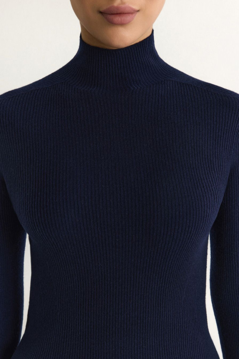 Водолазка с добавлением шерсти и кашемира TOPTOP, цвет: синий, TTS.052.14204.621 купить онлайн