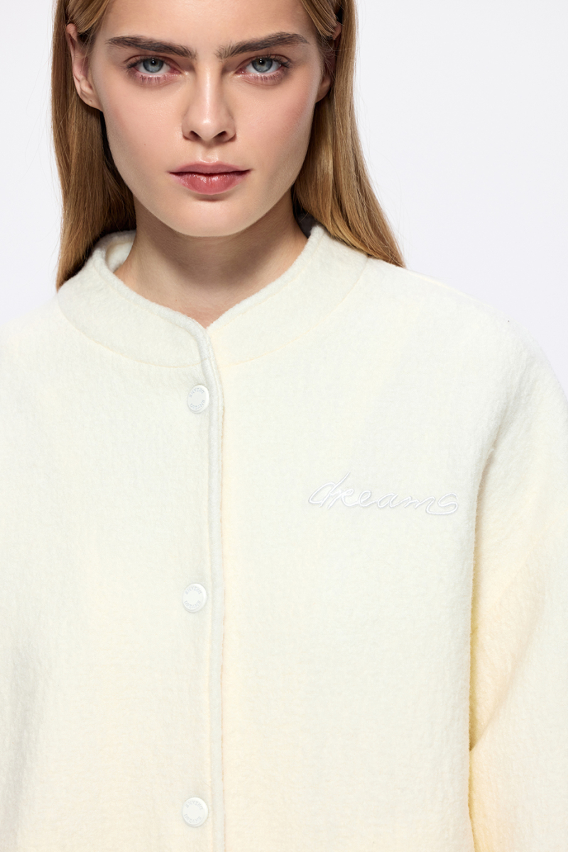 Бомбер из шерстяного букле DREAMS BY ALENA AKHMADULLINA, цвет: белый, 126101010204439/413000 купить онлайн