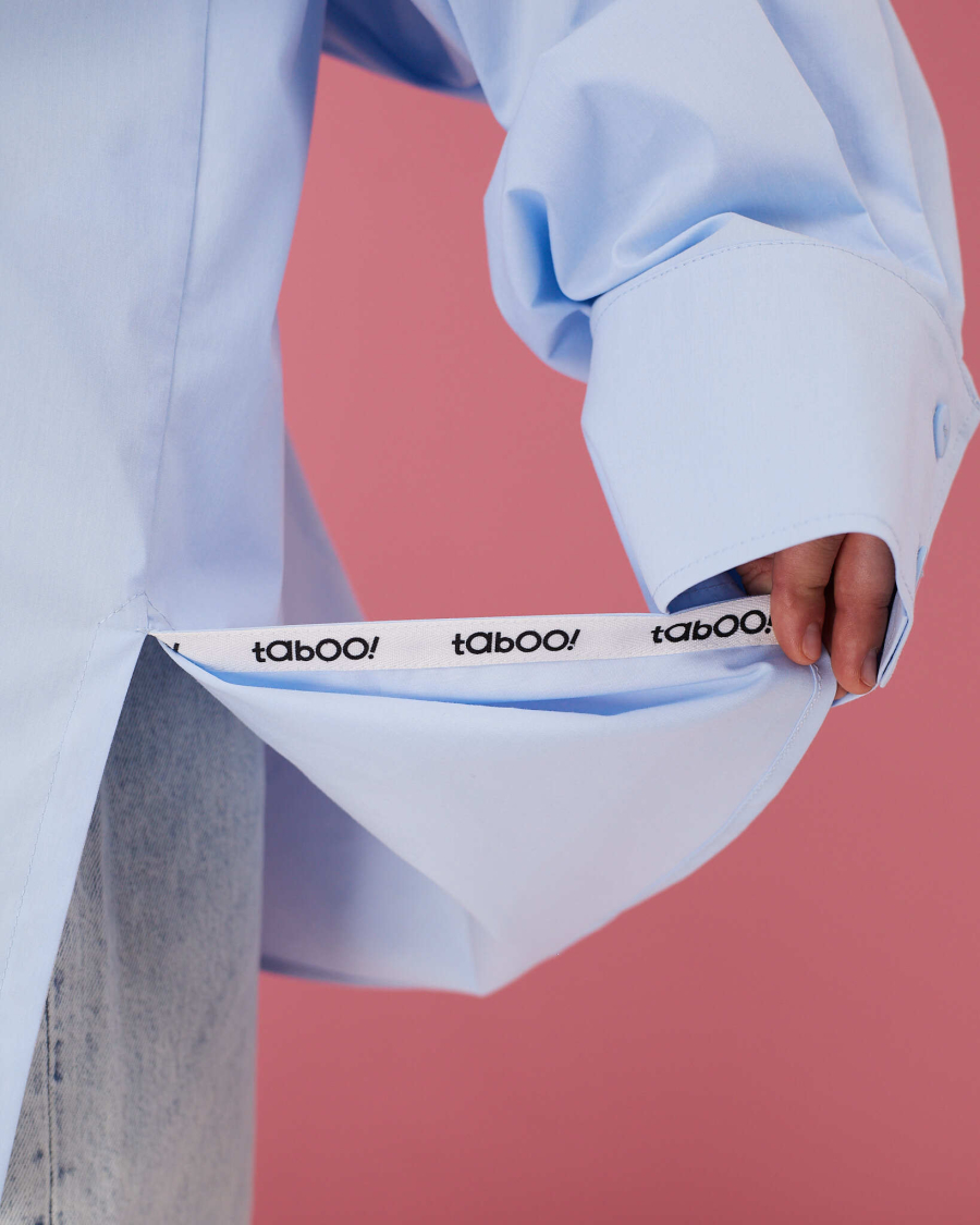 Рубашка макси овер #16 TABOO, цвет: голубой, Rub16 купить онлайн