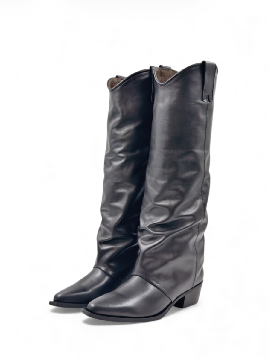 Сапоги демисезонные из натуральной кожи GRANDERA, цвет: Черный 288-11944 (902) купить онлайн