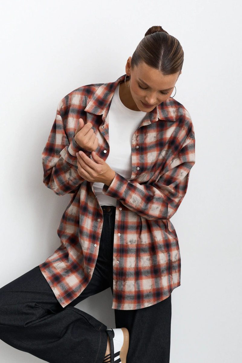 Рубашка в клетку оверсайз