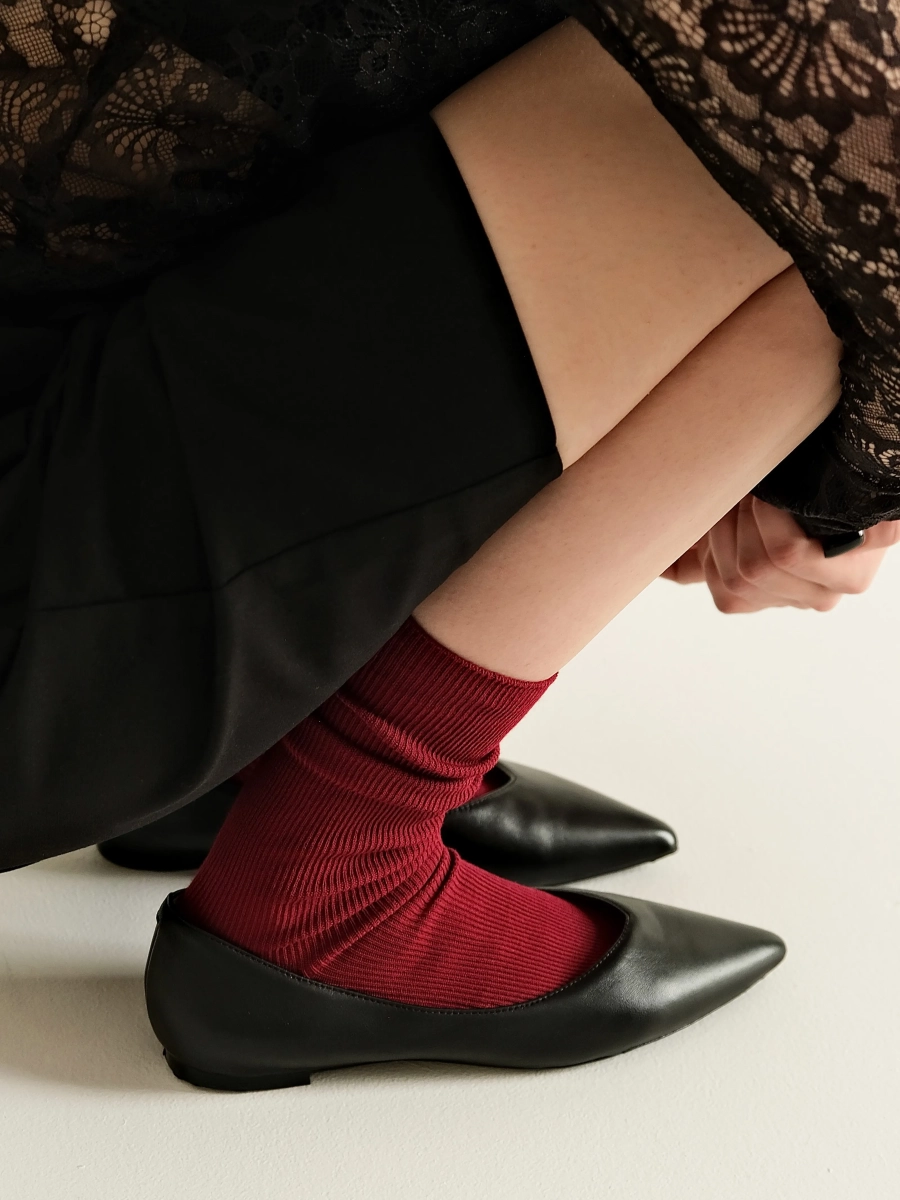 Женские носки в рубчик TENDEN, цвет: Бордовый WSF21/04-бордовый купить онлайн