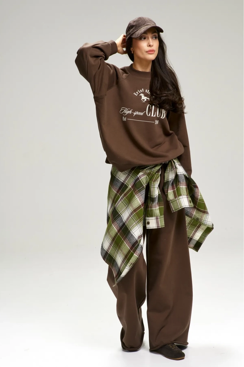 Свитшот базовый Over Choco Erist store, цвет: шоколадный, НФ-00003071 купить онлайн