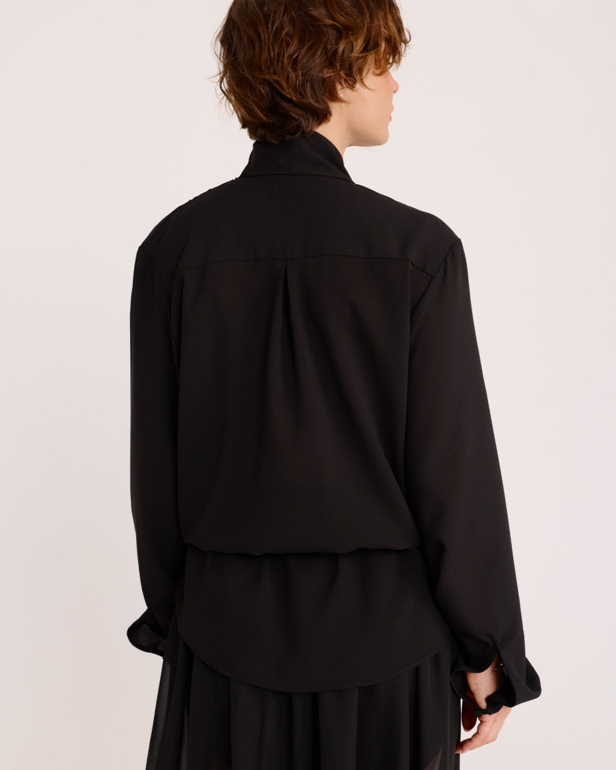 Блуза из креп-шифона BLACK Anmuse, цвет: Черный, BL25W216-BLC купить онлайн