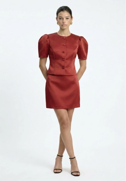 Жакет с объемными рукавами из сатина REFERT, цвет: красный, 04-3860/5-2511 купить онлайн