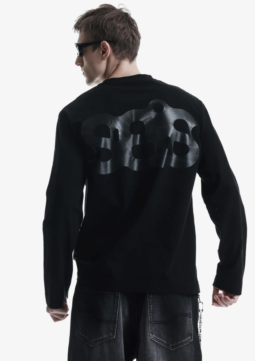 Лонгслив с тональным логотипом KRAKATAU, цвет: Черный, Tu125-1 купить онлайн