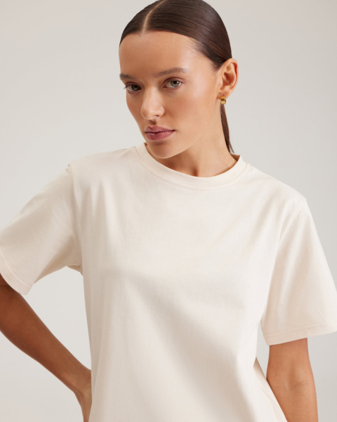 Футболка из хлопка To be Blossom, цвет: BEIGE, 131210 со скидкой купить онлайн