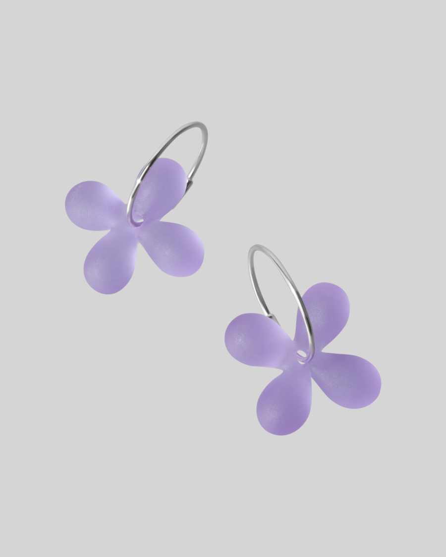 Моносерьга Hoop Glass Flower Lavanda alvaar  купить онлайн