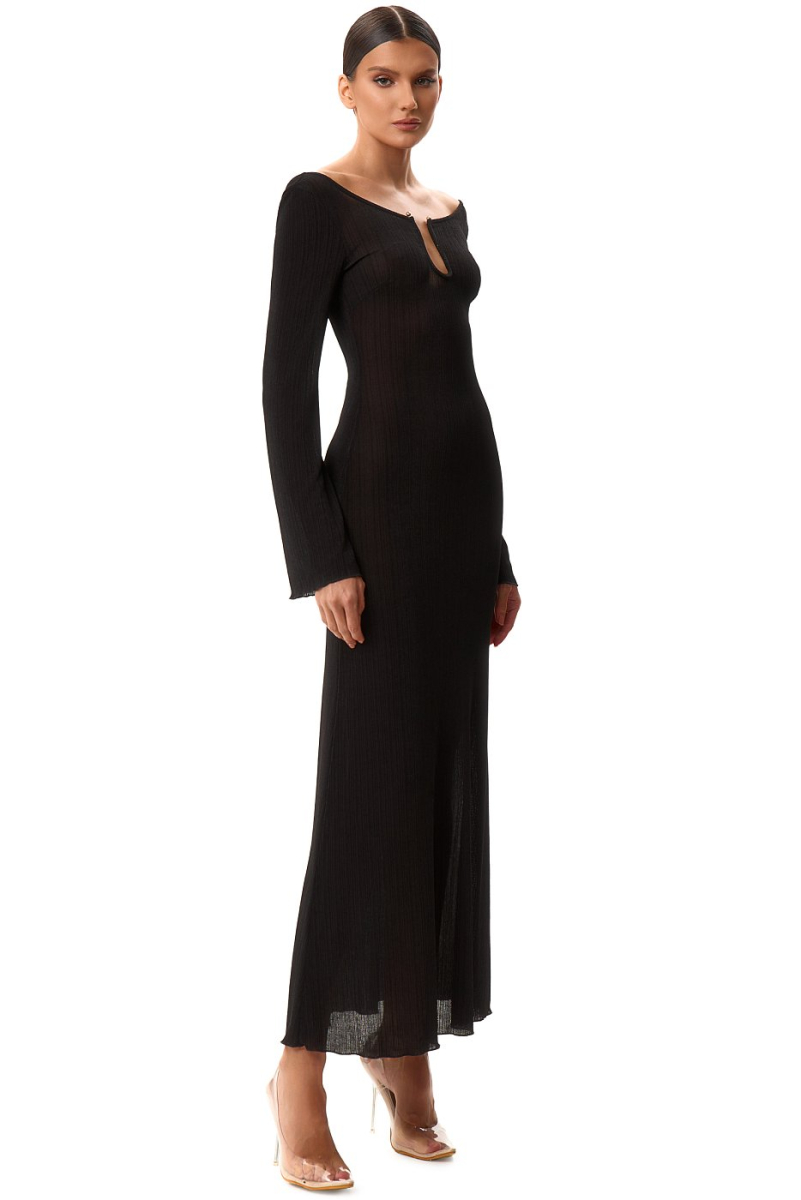 Платье макси с декоративным элементом SODAMODA, цвет: Черный, 16194 купить онлайн