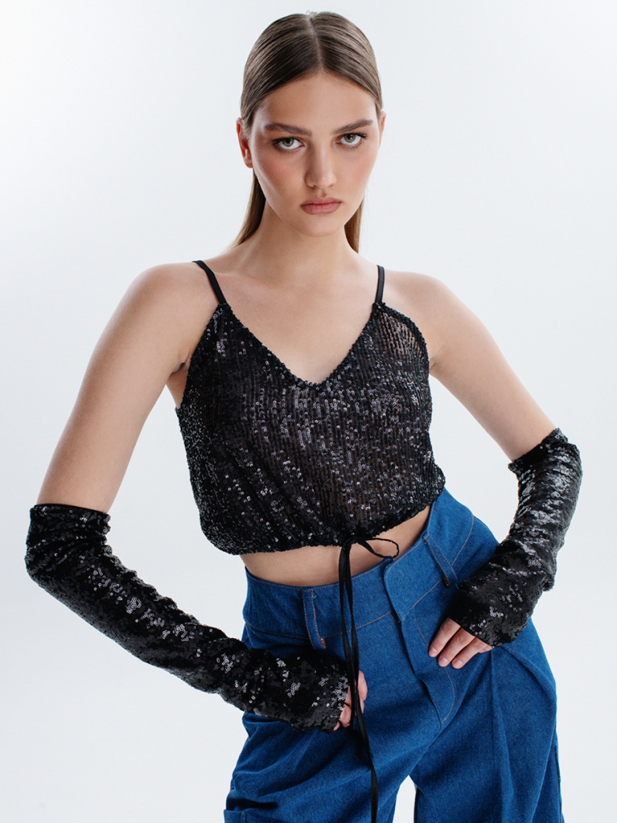 Митенки Anmuse, цвет: Черный ACC22W30-BLС купить онлайн