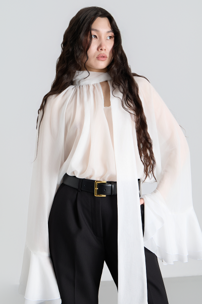 Блуза из вуали MIA AIM, цвет: белый, MIA647 купить онлайн