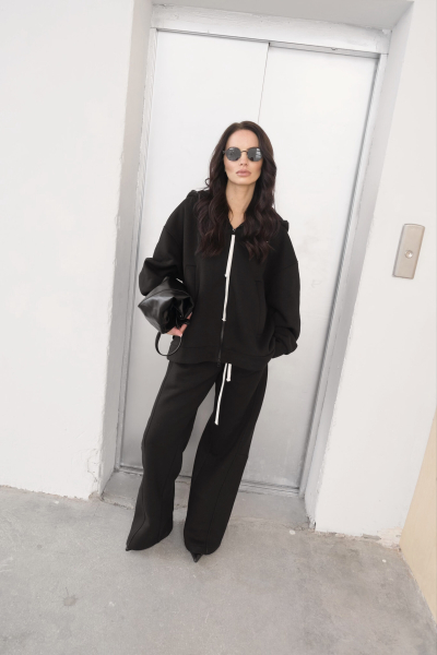 Брюки прямые с начёсом Soft MINI, цвет: Черный, НФ-00000438 купить онлайн