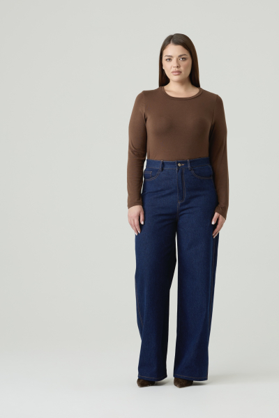 Джинсы Wide leg со вставками 4forms, цвет: темно-синий, 68012 купить онлайн