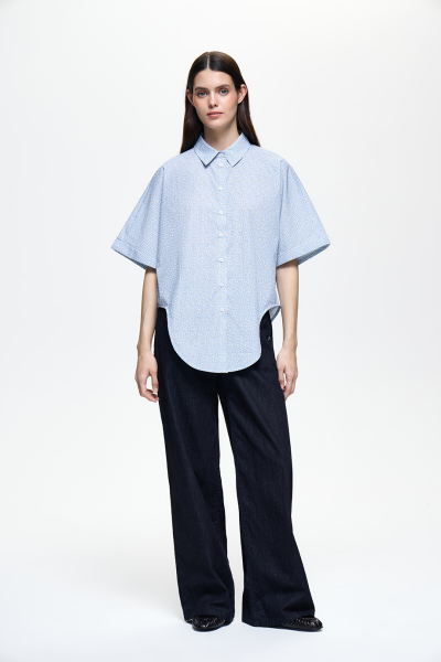 Рубашка с лого-паттерном DREAMS BY ALENA AKHMADULLINA, цвет: голубой, 126102050204686/211000 купить онлайн