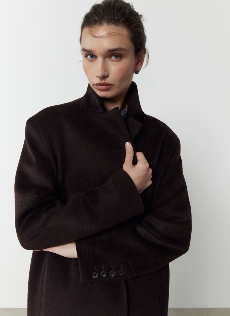 Пальто прямого силуэта с поясом ALL WE NEED, цвет: коричневый, 2608W5176-19 купить онлайн