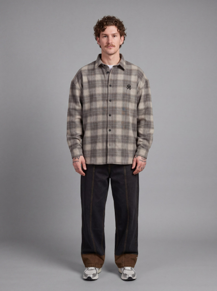 Рубашка «Лесоруб» SCANDALIS, цвет: Светло-серый, РК016а купить онлайн