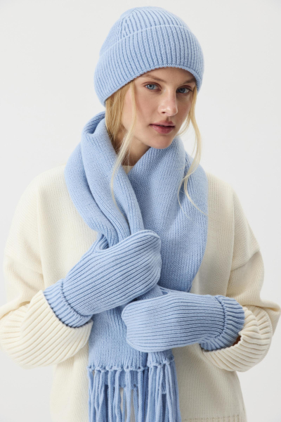 Варежки из шерсти мериноса Charmstore, цвет: голубой 610-45298-668 купить онлайн