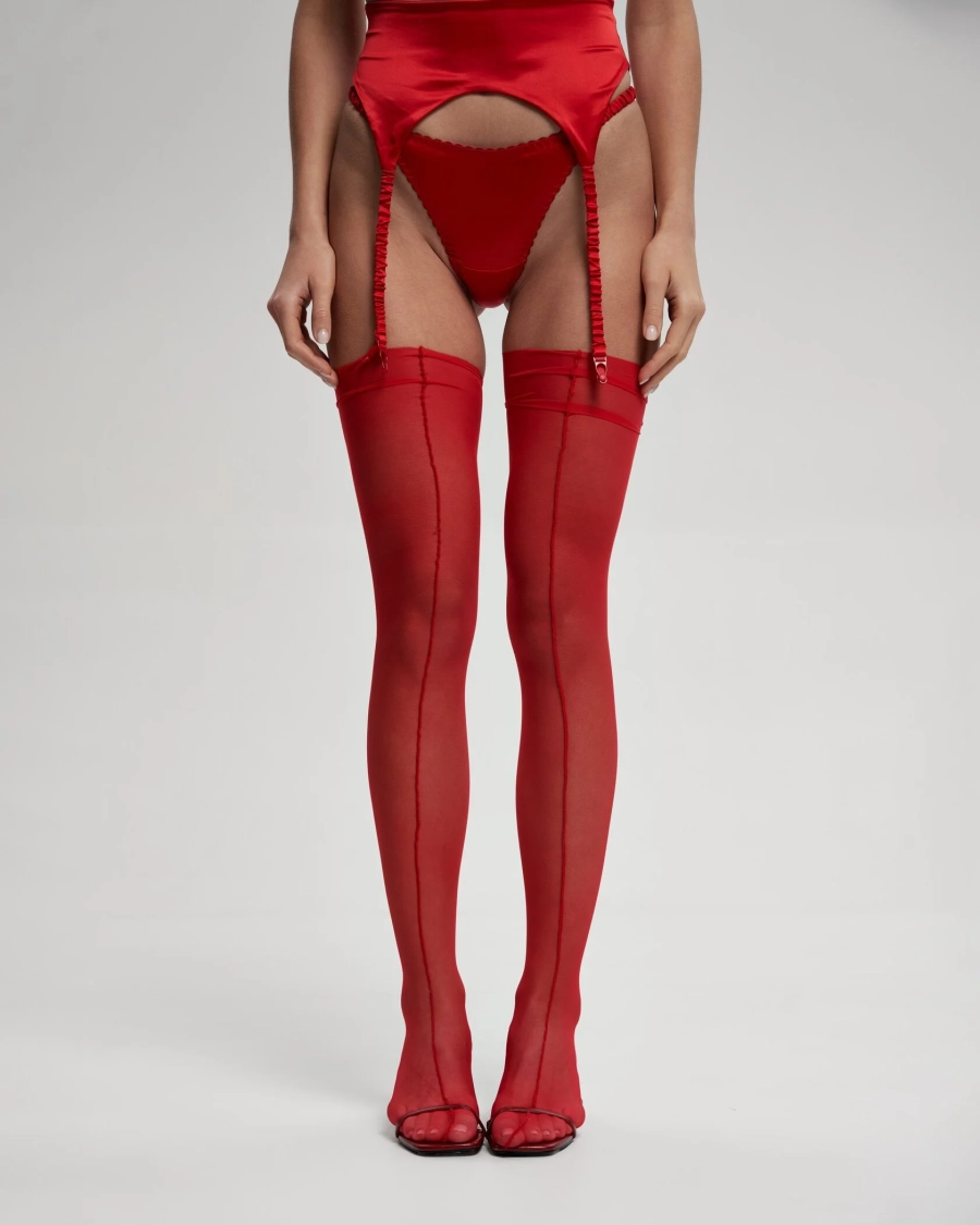 Чулки из сетки YONSRU, цвет: красный YO-796 купить онлайн