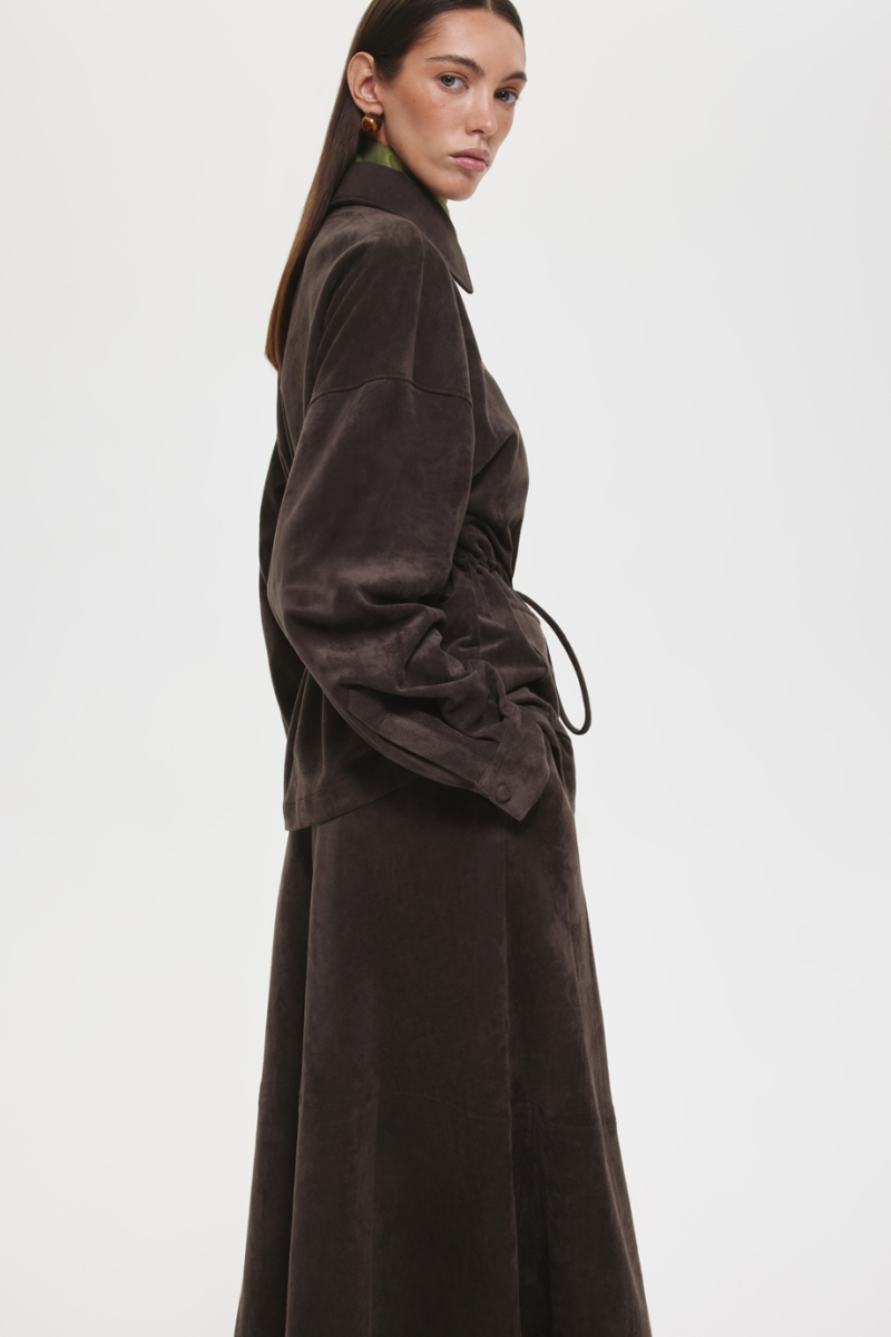 Рубашка из экозамши DREAMS BY ALENA AKHMADULLINA, цвет: коричневый,  купить онлайн