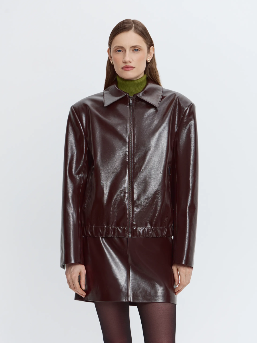 Бомбер из премиальной экокожи