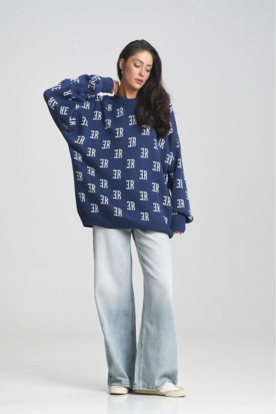 Джемпер Cotton Jacquard Bright Blue Erist store, цвет: темно-синий, НФ-00001719 купить онлайн