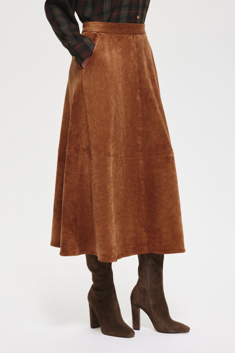 Юбка из экозамши DREAMS BY ALENA AKHMADULLINA, цвет: оранжевый, 225102100204282/132000 купить онлайн