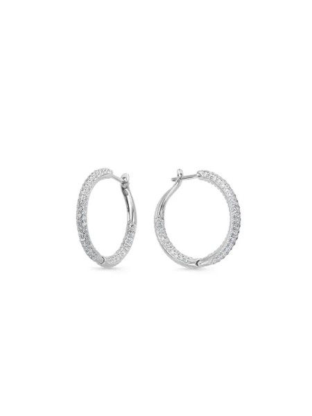 Серьги-конго из серебра с фианитами