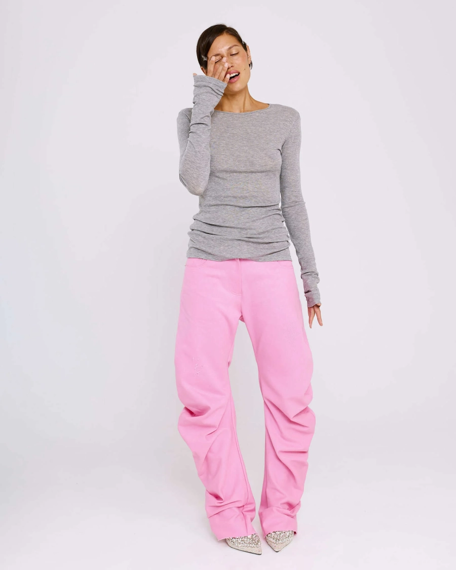 Джинсы О-силуэта Anmuse, цвет: розовый, TR26SP310-LRS купить онлайн