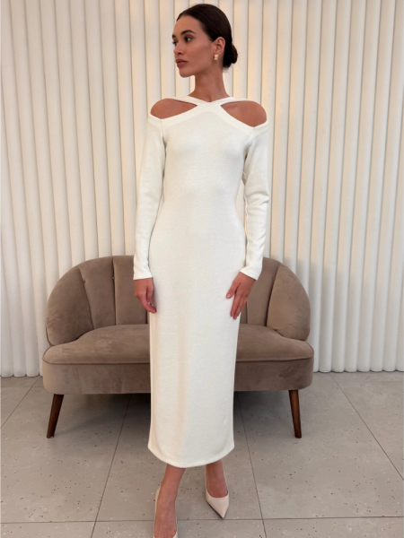 Платье миди с вырезами