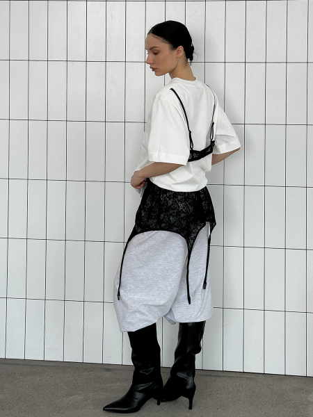 Кружевной пояс асимметричного кроя MIARTLAND, цвет: Черный НФ-00000876 купить онлайн