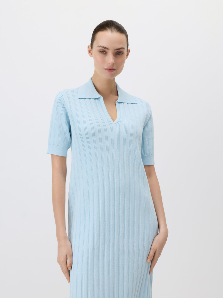Платье с воротником-поло Conso, цвет: голубой, KDL 260731 - голубой купить онлайн