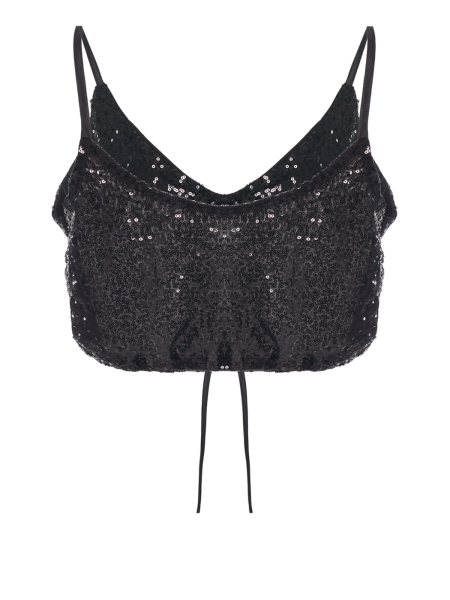 Топ со шнурком пайетки Anmuse, цвет: Черный, TP22W29-BLC купить онлайн