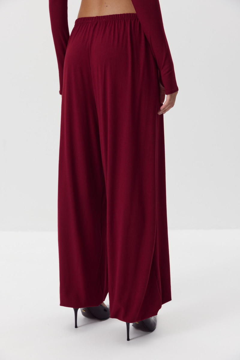 Джоггеры из вискозы Charmstore, цвет: Бордовый, 101-35065-442 купить онлайн