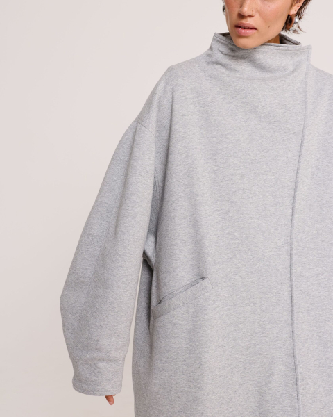 Пальто из трикотажа GRAY Anmuse, цвет: серый, TRCH25W146-GR-1 купить онлайн