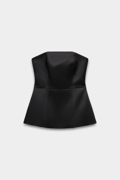 Топ корсетный с баской из сатина