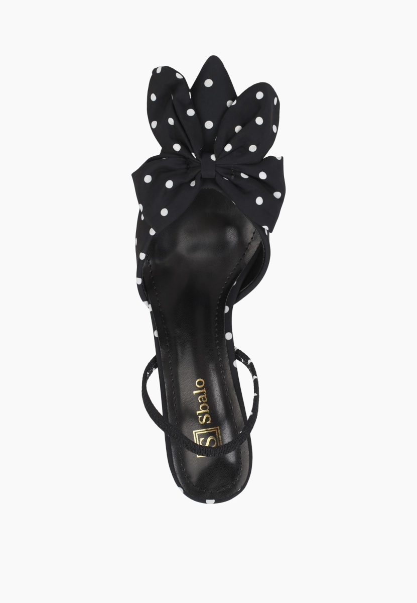 Туфли босоножки в горошек с бантом SBALO, цвет: Черный SL1 купить онлайн